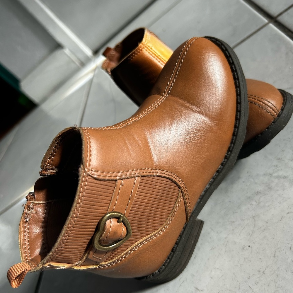 Carter's Brown Heart-Buckle Chelsea Boots
